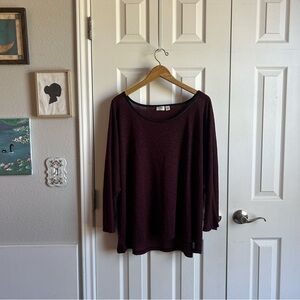 Cato red & black melange semi sheer blouse